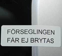 Plombering etiketter klisterm�rke